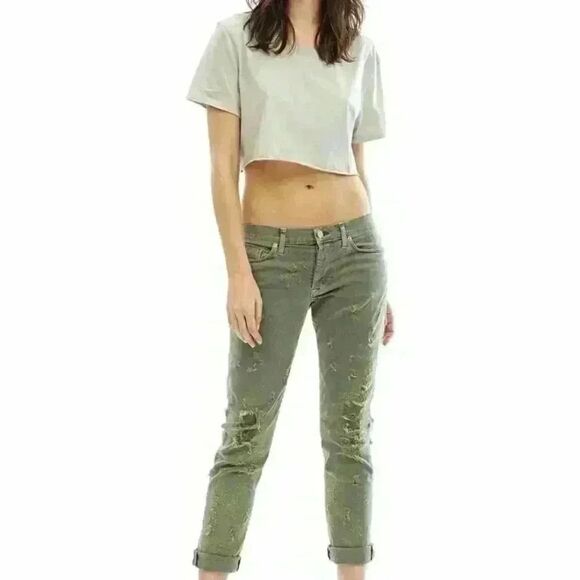 Green Hudson Riley Crop Jeans Size 27 - Picture 1 of 9